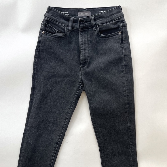 DL1961 "Farrow Skinny" High Rise Intasculpt Ankle Black Jeans - Size - 25 - Picture 1 of 13